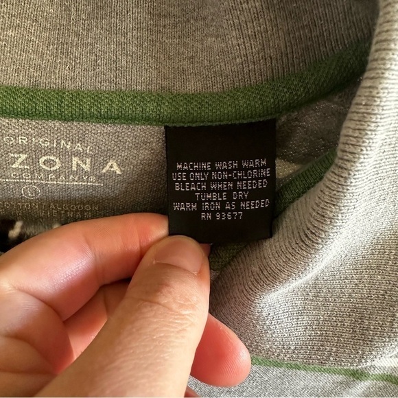 Arizona Jeans Co men’s polo gray green stripe large Y2K vintage - Picture 2 of 9